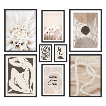 Poster Set Abstract Black Art Bilderwand Wandbilder Abstrakt ARTFAVES