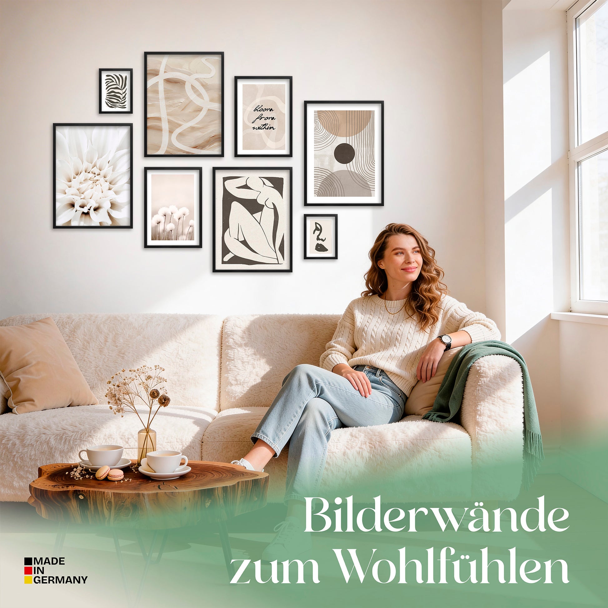Poster Set Abstract Black Art Bilderwand Wandbilder Abstrakt ARTFAVES