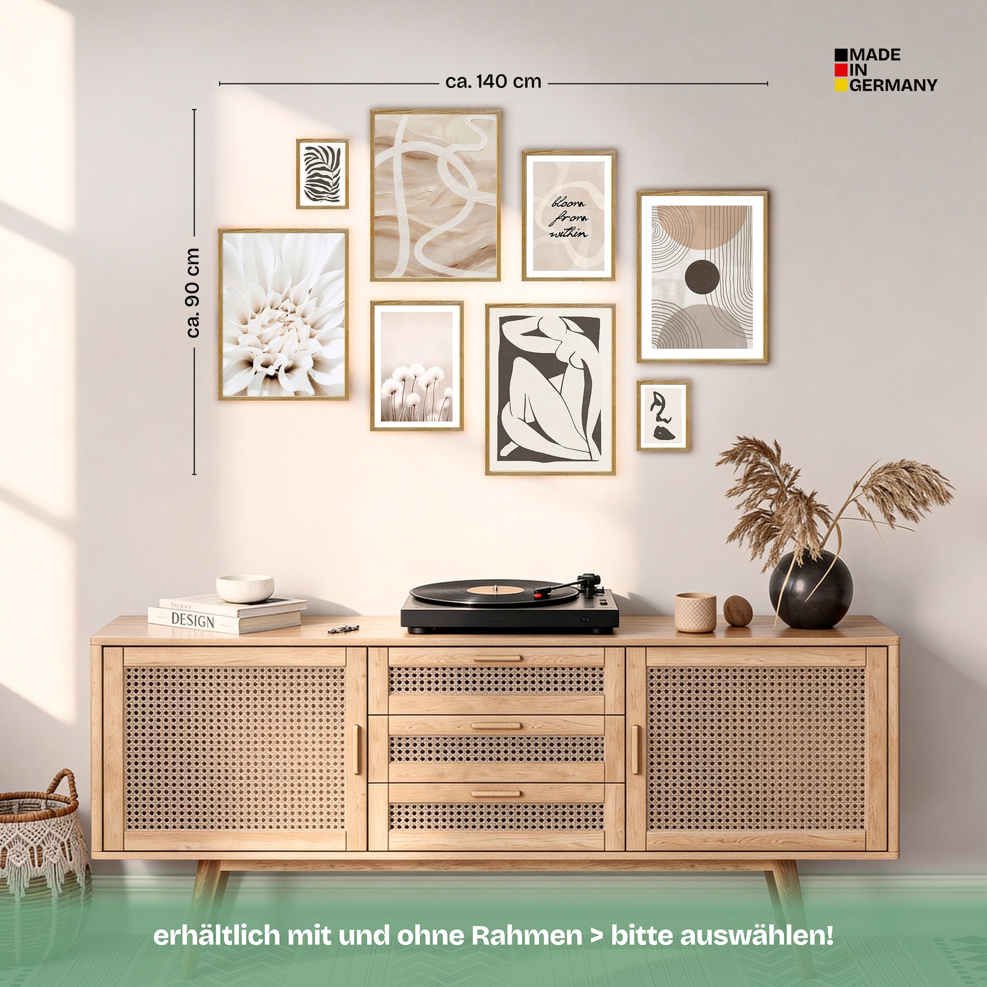 Poster Set Abstract Black Art Bilderwand Wandbilder Abstrakt ARTFAVES