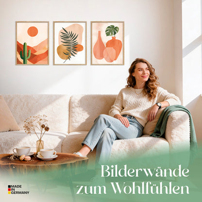 Poster Set Abstract Boho Trio Bilderwand Wandbilder Boho ARTFAVES