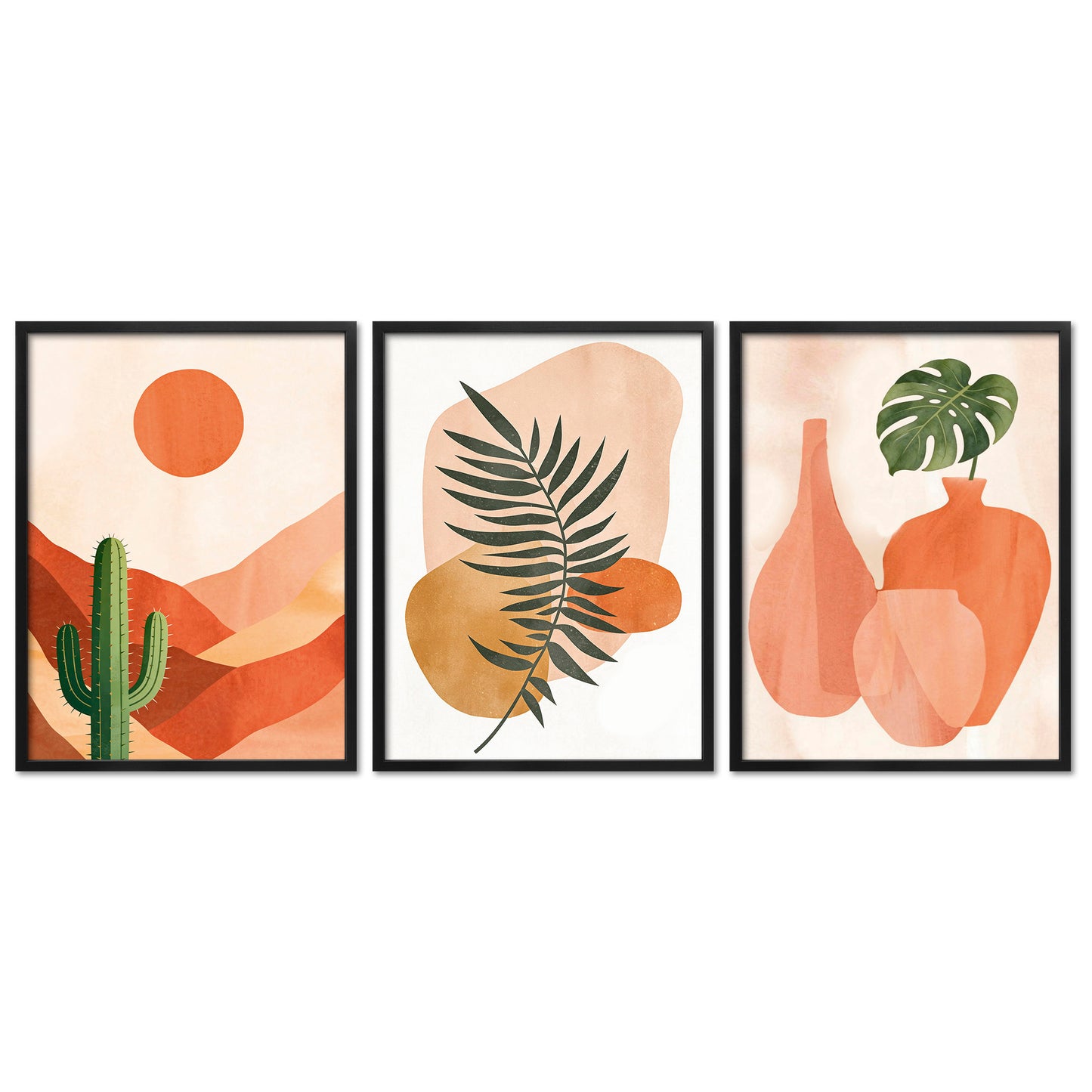 Poster Set Abstract Boho Trio I mehrteilige Bilderwand I Wandbilder Boho