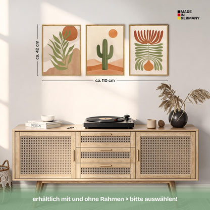 Poster Set Abstract Boho Trio Bilderwand Wandbilder Boho ARTFAVES