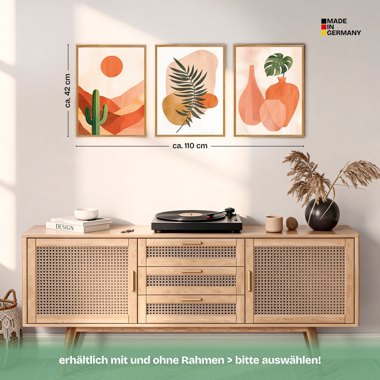 Poster Set Abstract Boho Trio Bilderwand Wandbilder Boho ARTFAVES