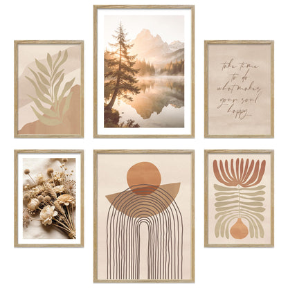 Poster Set Abstract Boho Bilderwand Wandbilder Boho ARTFAVES