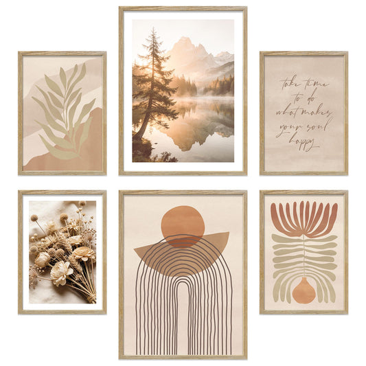 Poster Set Abstract Boho Bilderwand Wandbilder Boho ARTFAVES