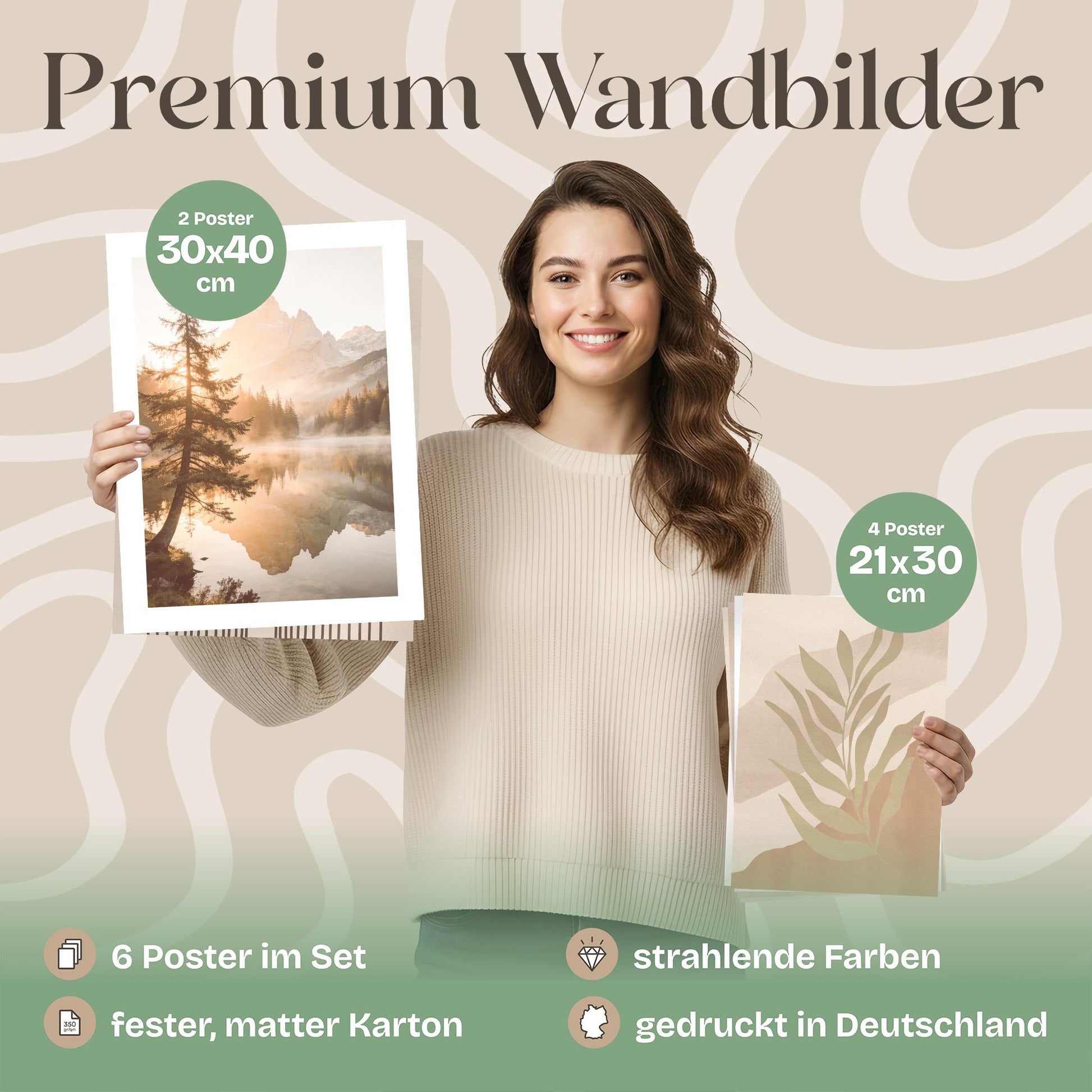 Poster Set Abstract Boho Bilderwand Wandbilder Boho ARTFAVES