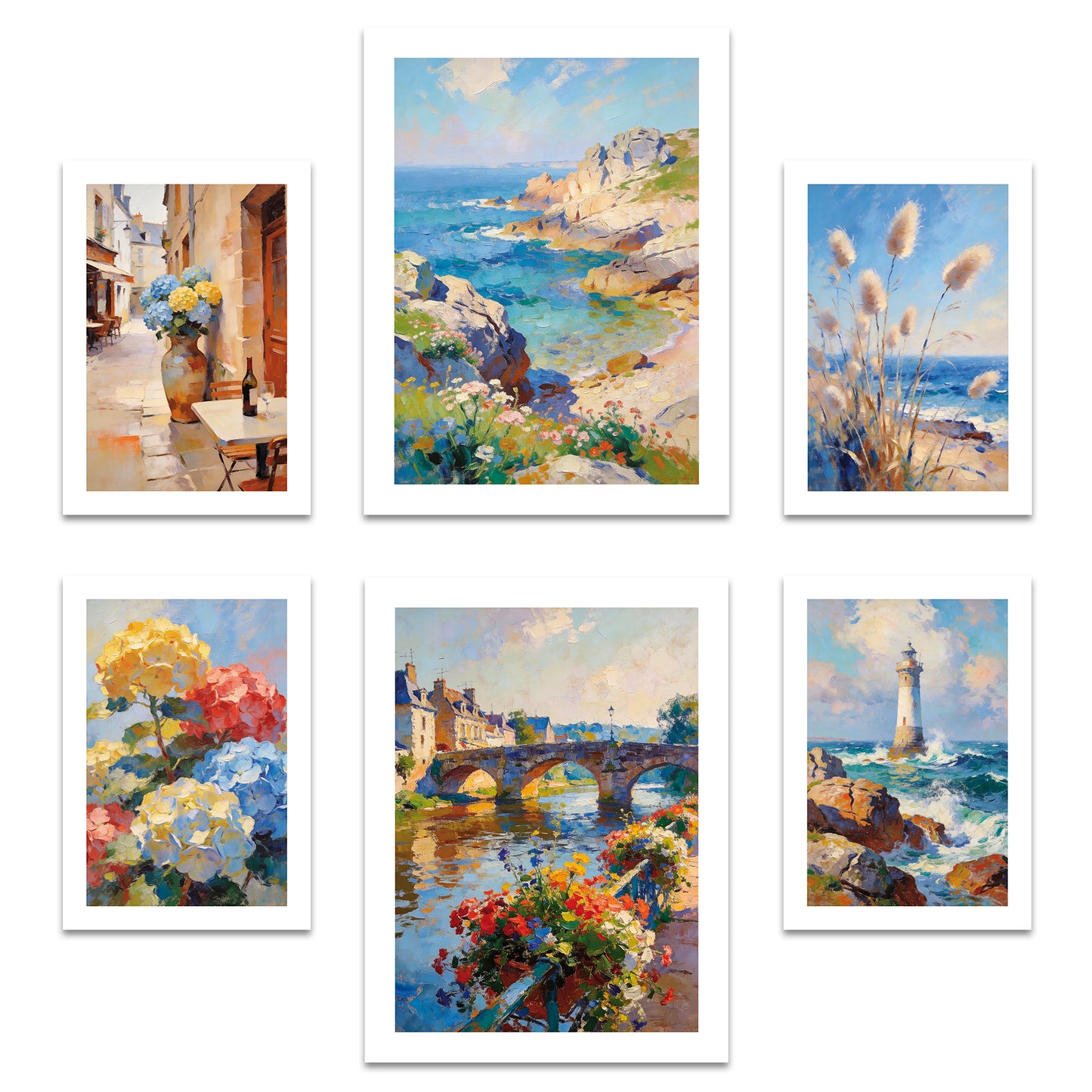 Poster Set Abstract Brittany I mehrteilige Bilderwand I Wandbilder Bretagne