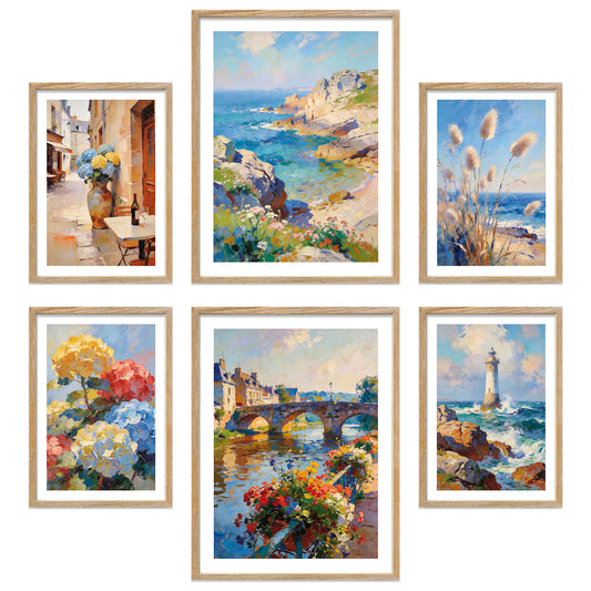 Poster Set Abstract Brittany Bilderwand Wandbilder Bretagne ARTFAVES