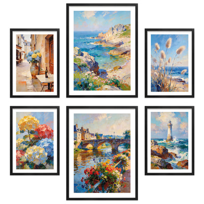 Poster Set Abstract Brittany I mehrteilige Bilderwand I Wandbilder Bretagne