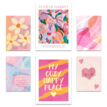 Poster Set Abstract Dopamine Art I mehrteilige Bilderwand I Wandbilder Abstrakte-Kunst