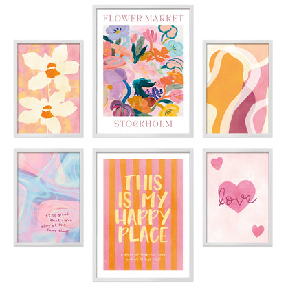 Poster Set Abstract Dopamine Art Bilderwand Wandbilder Abstrakte-Kunst ARTFAVES