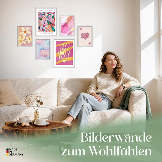 Poster Set Abstract Dopamine Art Bilderwand Wandbilder Abstrakte-Kunst ARTFAVES