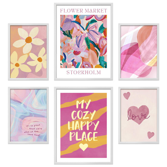 Poster Set Abstract Dopamine Art Bilderwand Wandbilder Abstrakte-Kunst ARTFAVES
