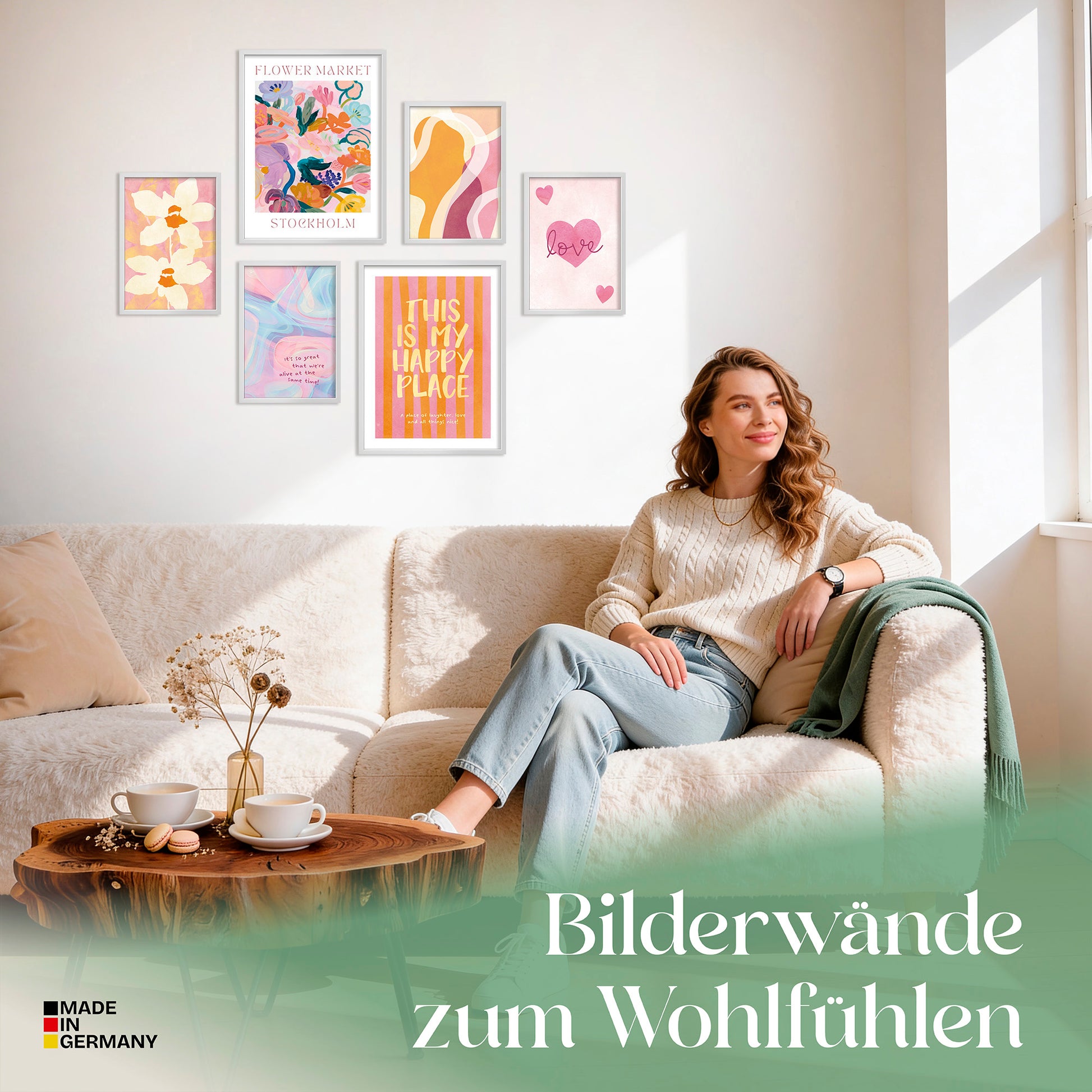 Poster Set Abstract Dopamine Art Bilderwand Wandbilder Abstrakte-Kunst ARTFAVES