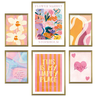 Poster Set Abstract Dopamine Art I mehrteilige Bilderwand I Wandbilder Abstrakte-Kunst