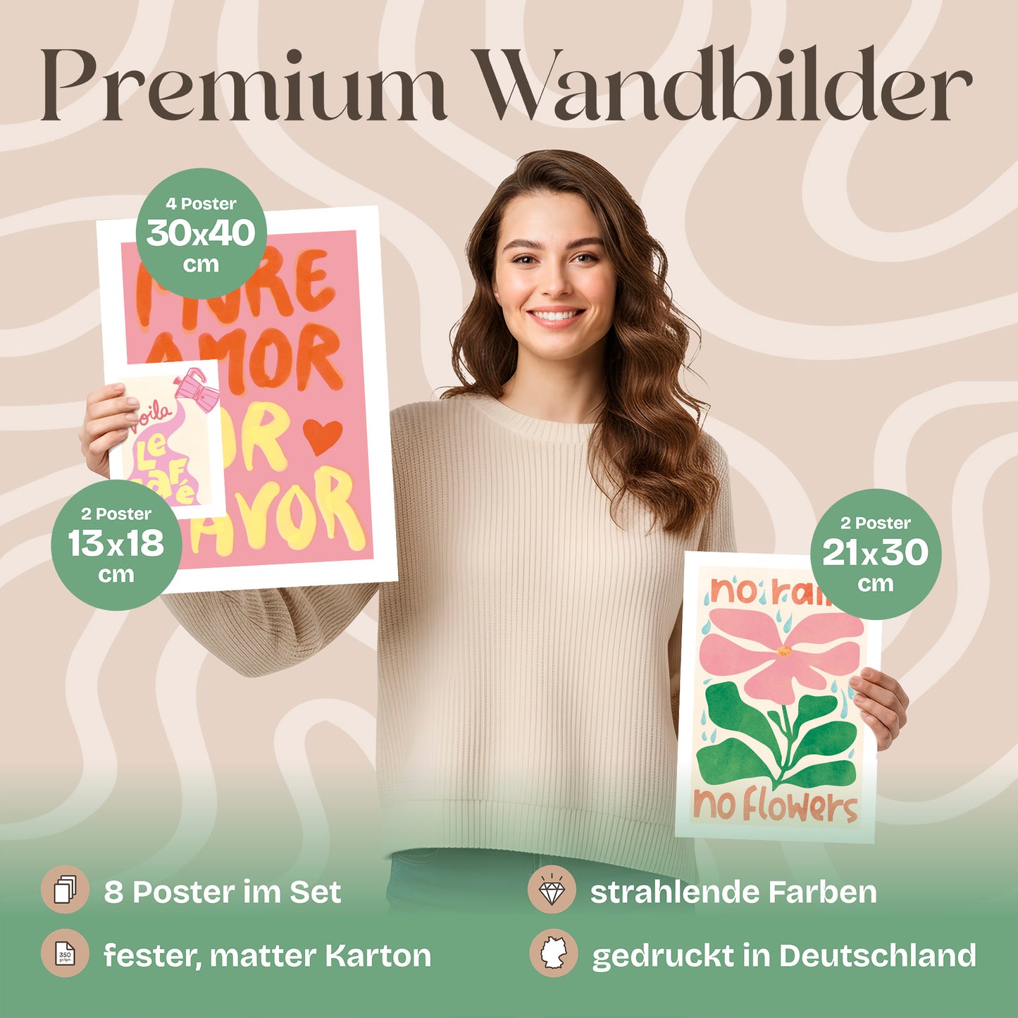 Poster Set Abstract Dopamine Decor Bilderwand Wandbilder Abstrakte-Kunst ARTFAVES