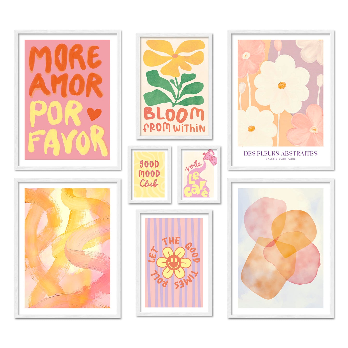 Poster Set Abstract Dopamine Decor Bilderwand Wandbilder Abstrakte-Kunst ARTFAVES
