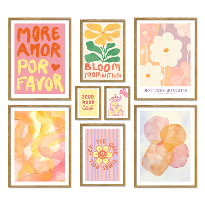 Poster Set Abstract Dopamine Decor I mehrteilige Bilderwand I Wandbilder Abstrakte-Kunst