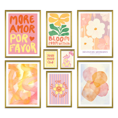 Poster Set Abstract Dopamine Decor I mehrteilige Bilderwand I Wandbilder Abstrakte-Kunst