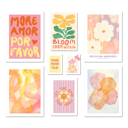 Poster Set Abstract Dopamine Decor I mehrteilige Bilderwand I Wandbilder Abstrakte-Kunst