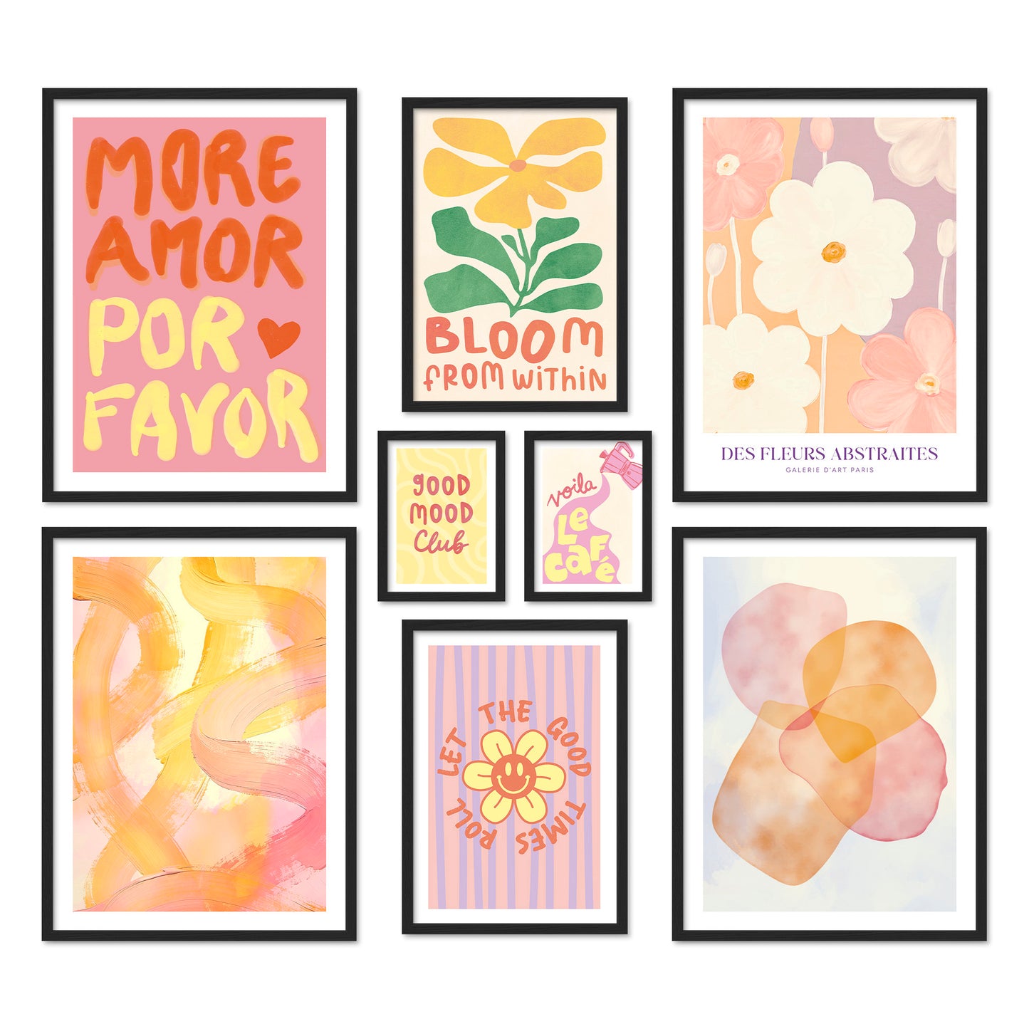 Poster Set Abstract Dopamine Decor I mehrteilige Bilderwand I Wandbilder Abstrakte-Kunst