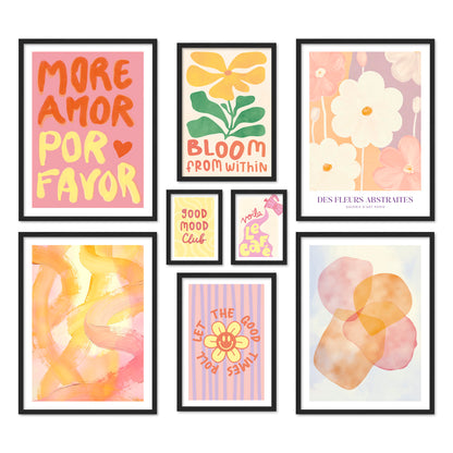 Poster Set Abstract Dopamine Decor I mehrteilige Bilderwand I Wandbilder Abstrakte-Kunst