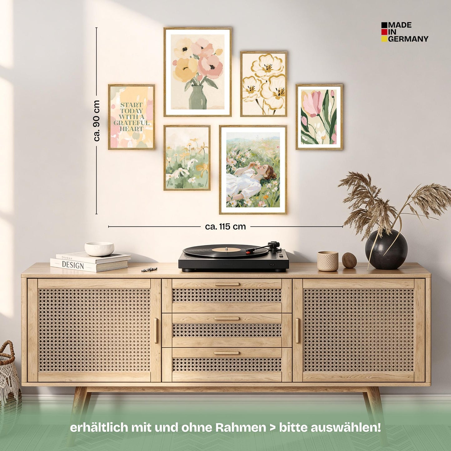 Poster Set Abstract Green Art Bilderwand Wandbilder Abstrakte-Kunst ARTFAVES