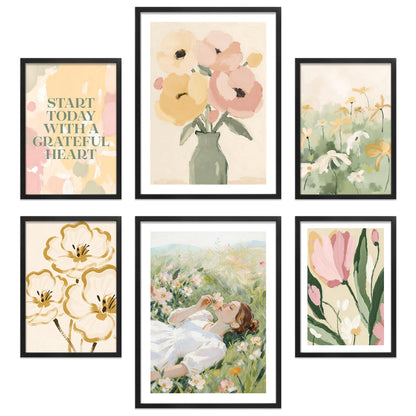Poster Set Abstract Green Art I mehrteilige Bilderwand I Wandbilder Abstrakte-Kunst
