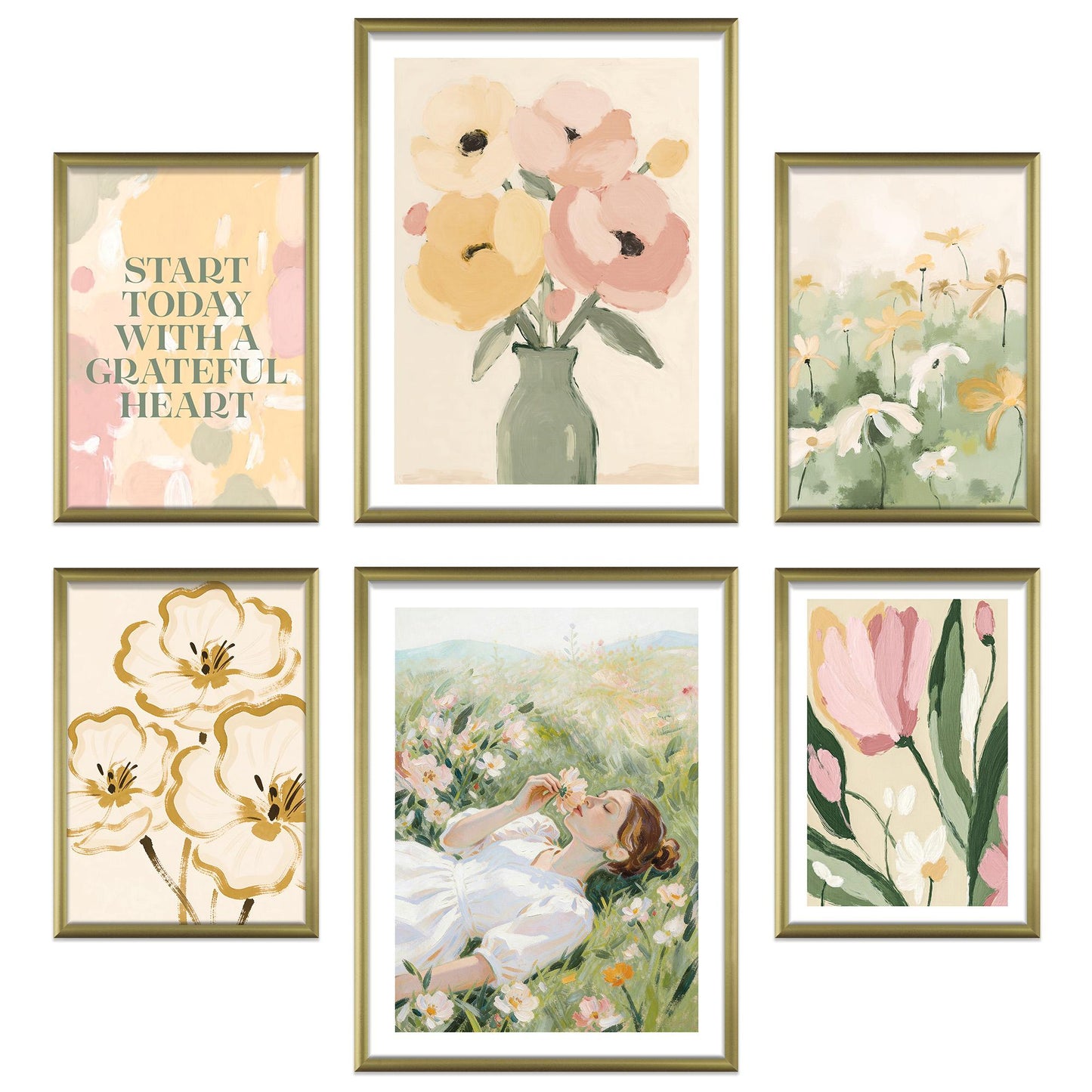 Poster Set Abstract Green Art I mehrteilige Bilderwand I Wandbilder Abstrakte-Kunst