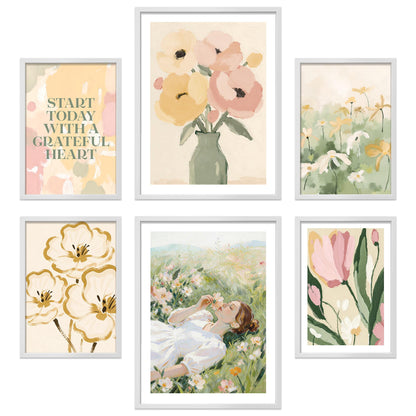 Poster Set Abstract Green Art I mehrteilige Bilderwand I Wandbilder Abstrakte-Kunst