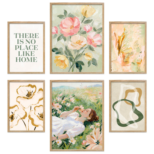 Poster Set Abstract Green Art Bilderwand Wandbilder Abstrakte-Kunst ARTFAVES