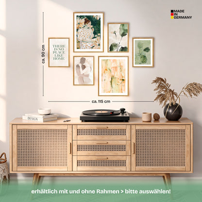 Poster Set Abstract Green Elegance Bilderwand Wandbilder Abstrakte-Kunst ARTFAVES