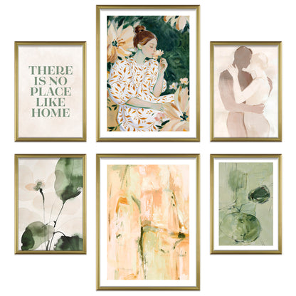 Poster Set Abstract Green Elegance Bilderwand Wandbilder Abstrakte-Kunst ARTFAVES
