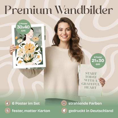 Poster Set Abstract Green Elegance Bilderwand Wandbilder Abstrakte-Kunst ARTFAVES