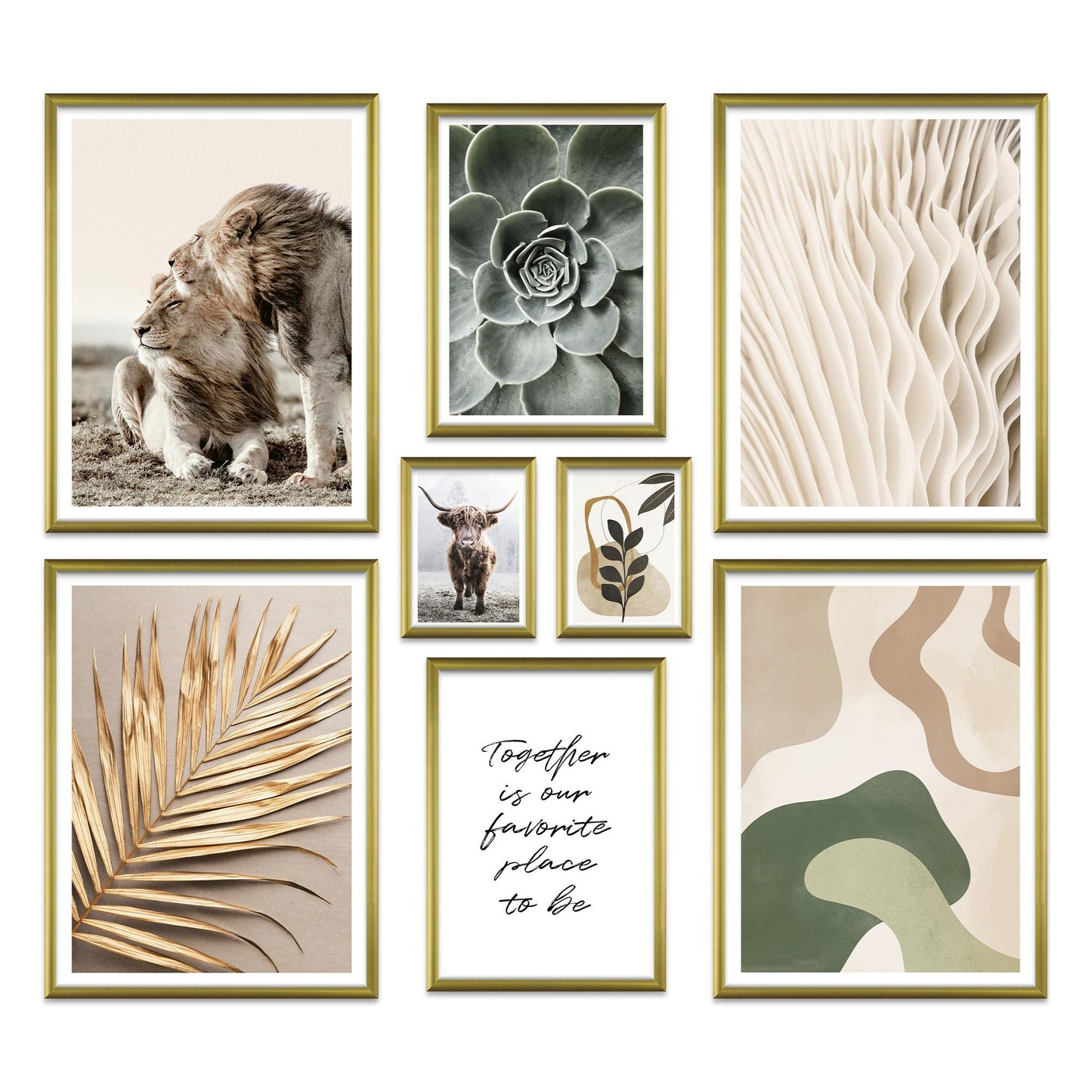 Poster Set Abstract Nature Bilderwand Wandbilder Beige ARTFAVES