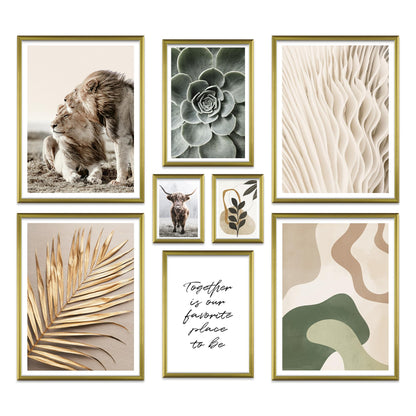 Poster Set Abstract Nature Bilderwand Wandbilder Beige ARTFAVES