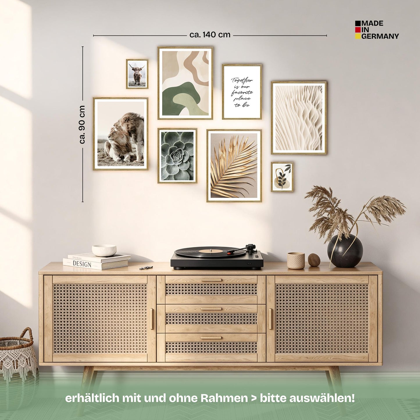 Poster Set Abstract Nature Bilderwand Wandbilder Beige ARTFAVES
