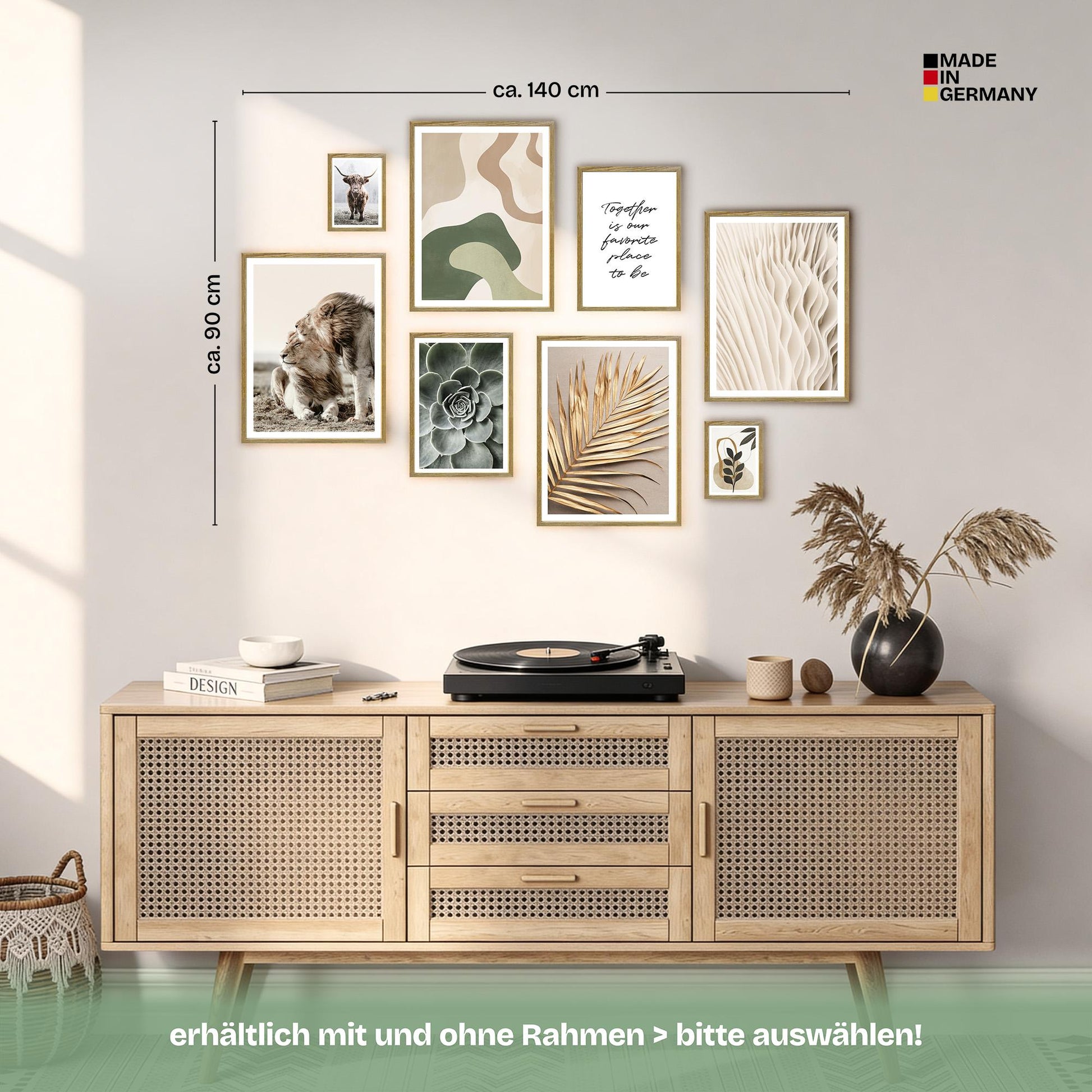 Poster Set Abstract Nature Bilderwand Wandbilder Beige ARTFAVES