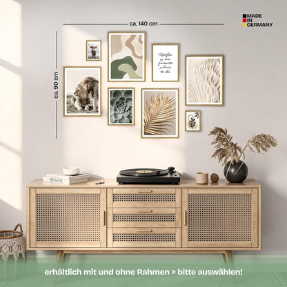 Poster Set Abstract Nature Bilderwand Wandbilder Beige ARTFAVES