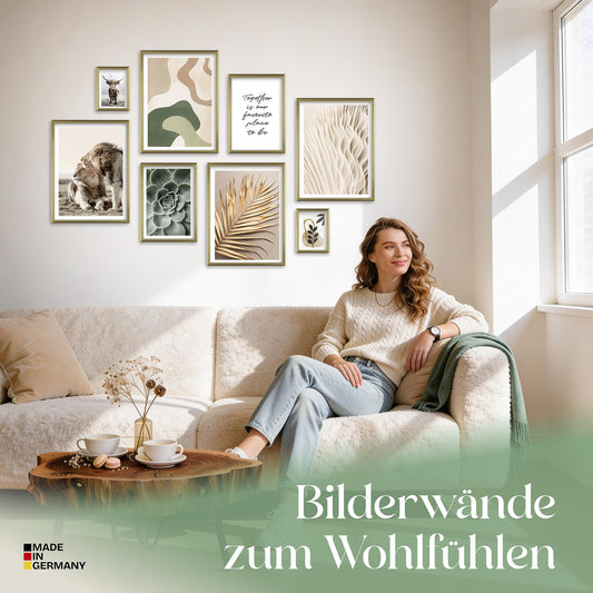 Poster Set Abstract Nature Bilderwand Wandbilder Beige ARTFAVES