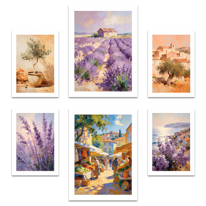 Poster Set Abstract Provence I mehrteilige Bilderwand I Wandbilder Provence