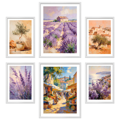 Poster Set Abstract Provence I mehrteilige Bilderwand I Wandbilder Provence