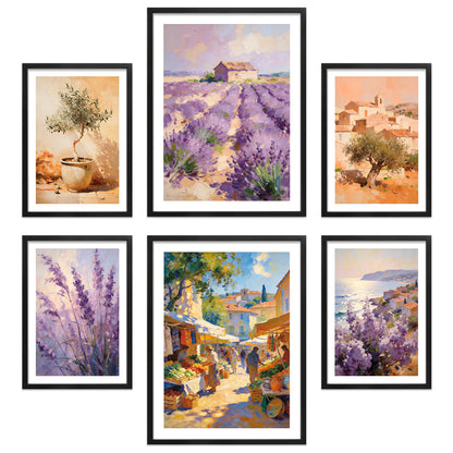 Poster Set Abstract Provence I mehrteilige Bilderwand I Wandbilder Provence