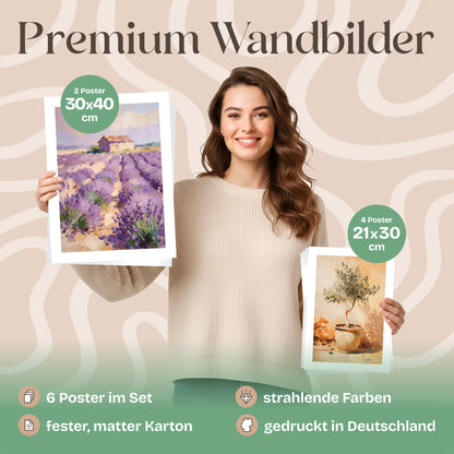 Poster Set Abstract Provence Bilderwand Wandbilder Provence ARTFAVES