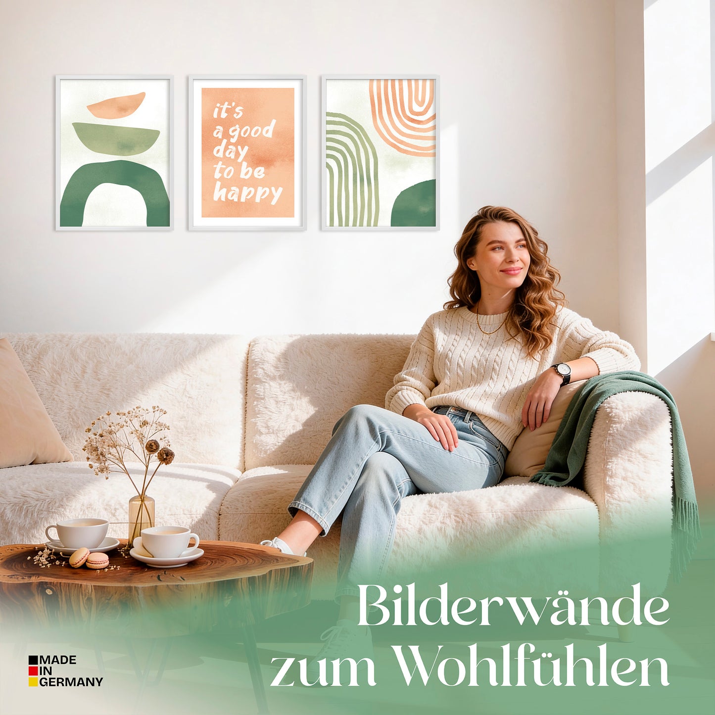 Poster Set Abstract Spring Trio Bilderwand Wandbilder Fruehling ARTFAVES