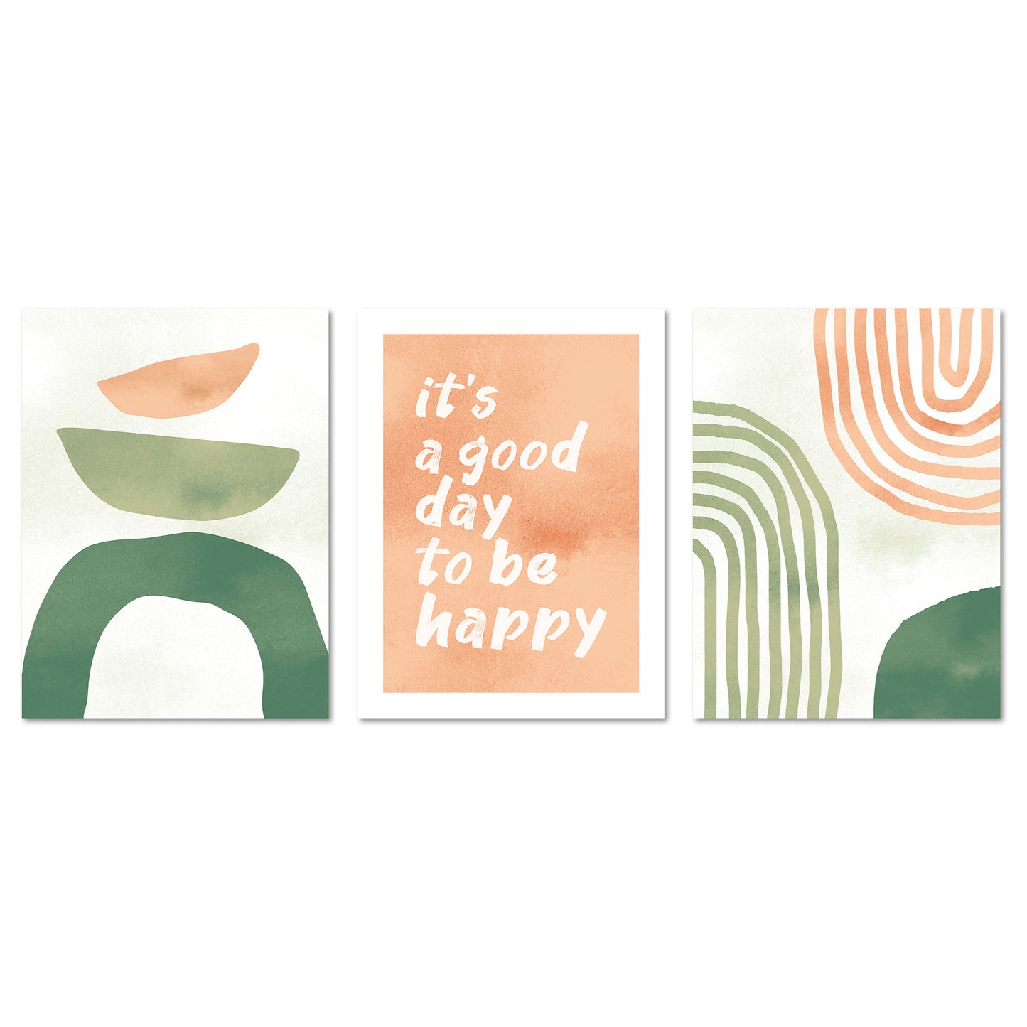 Poster Set Abstract Spring Trio I mehrteilige Bilderwand I Wandbilder Fruehling