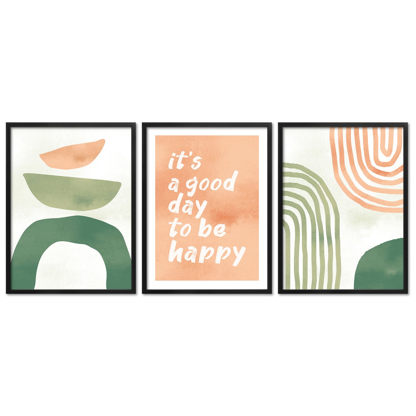 Poster Set Abstract Spring Trio I mehrteilige Bilderwand I Wandbilder Fruehling