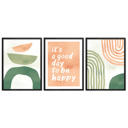 Poster Set Abstract Spring Trio I mehrteilige Bilderwand I Wandbilder Fruehling