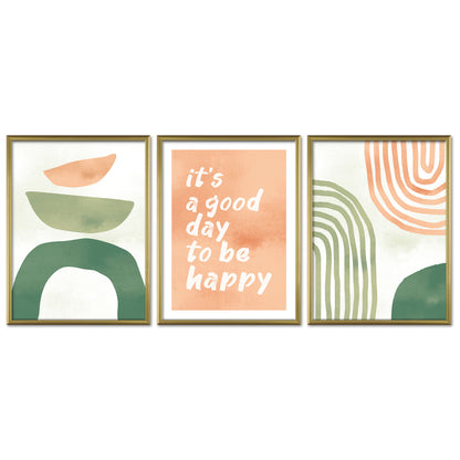 Poster Set Abstract Spring Trio I mehrteilige Bilderwand I Wandbilder Fruehling