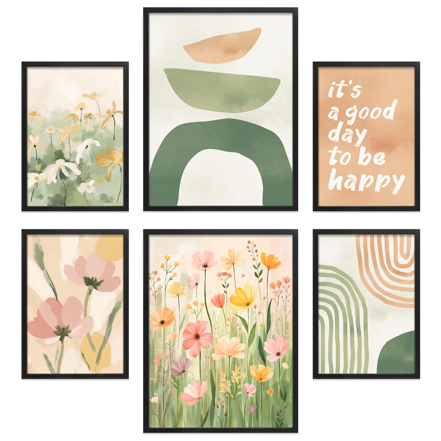 Poster Set Abstract Spring I mehrteilige Bilderwand I Wandbilder Fruehling